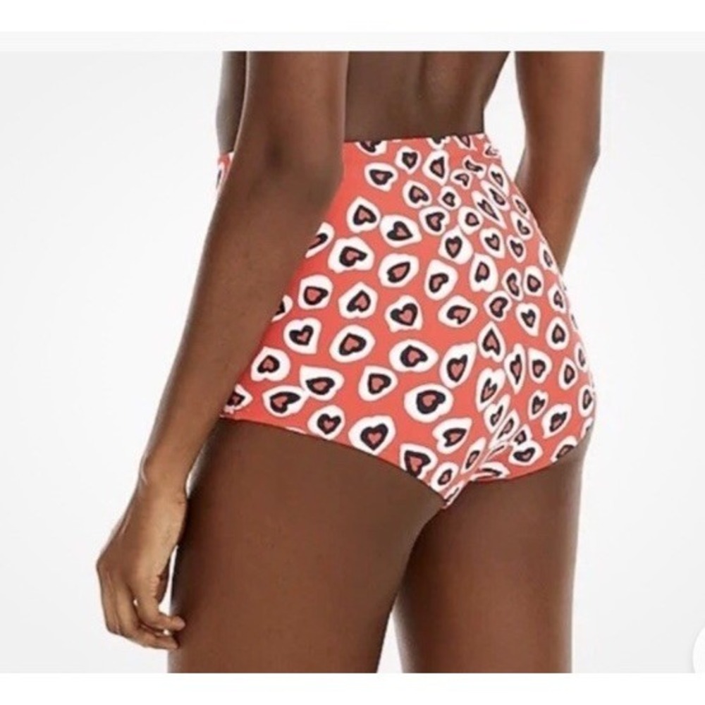 J Crew Hearts Woman Red/white Swimsuit 2 Piece Bikini Set Printed Hearts Medium - Picture 11 of 12